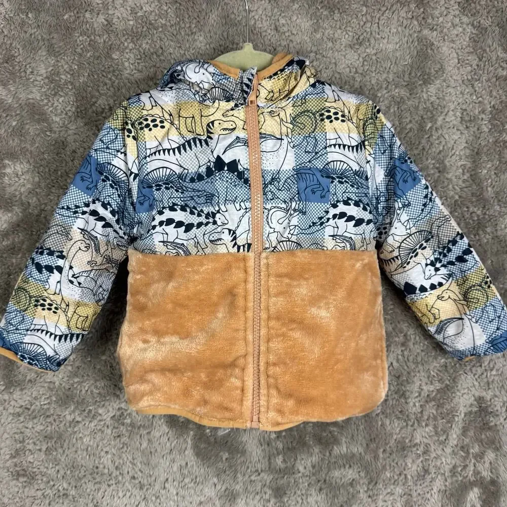 Mick Mack 24 Months Baby Jacket Fleece Plush Dinosaur Hood 18-24 2T